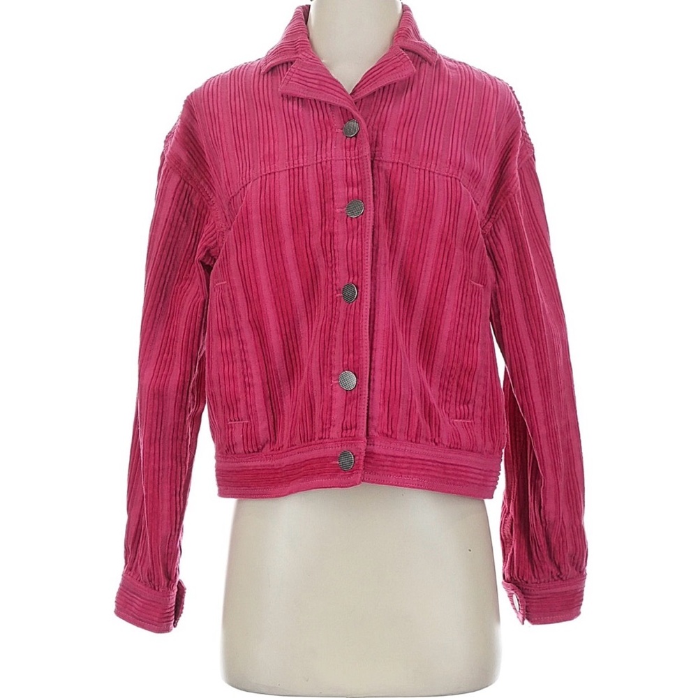 Cabi Cheeky Topper Women's Hot Pink Corduroy Jacket SZ Small 100% Cotton